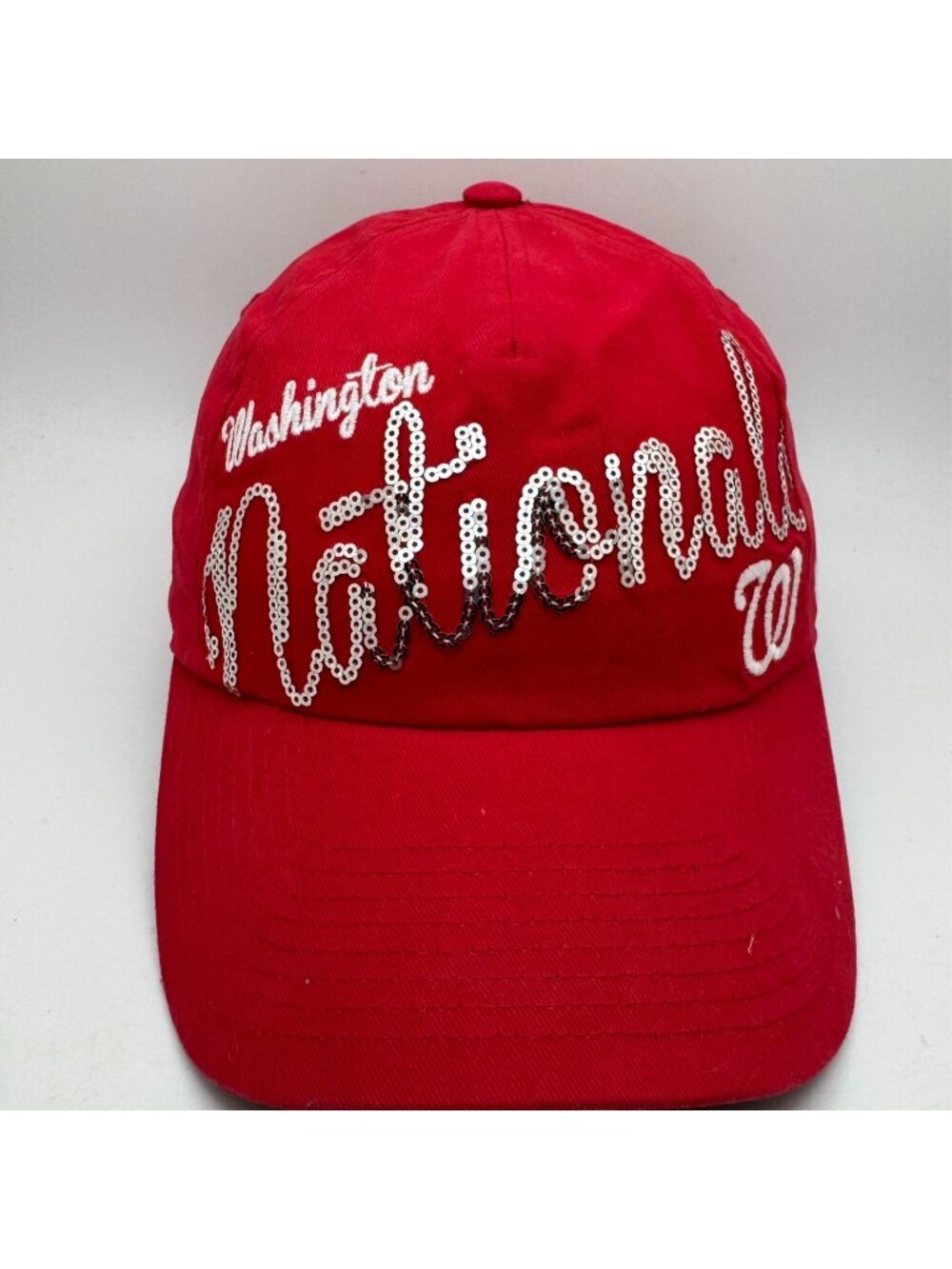 Washington Nationals Hat Cap 47 Brand Womens Red Sequins Strapback MLB Baseball